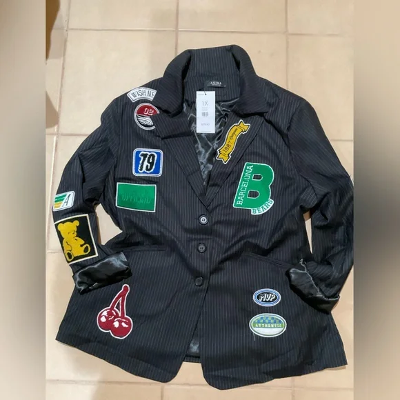 β¨ NWT AKIRA PATCHWORK BLAZER | STATEMENT STREET STYLE π₯ - Picture 1 of 10